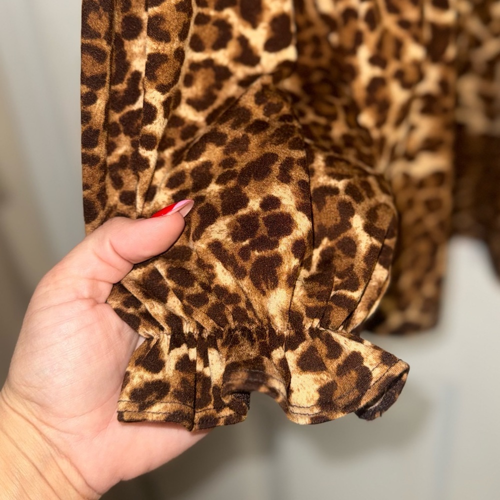 White Birch Leopard Print Blouse - Picture 4 of 8